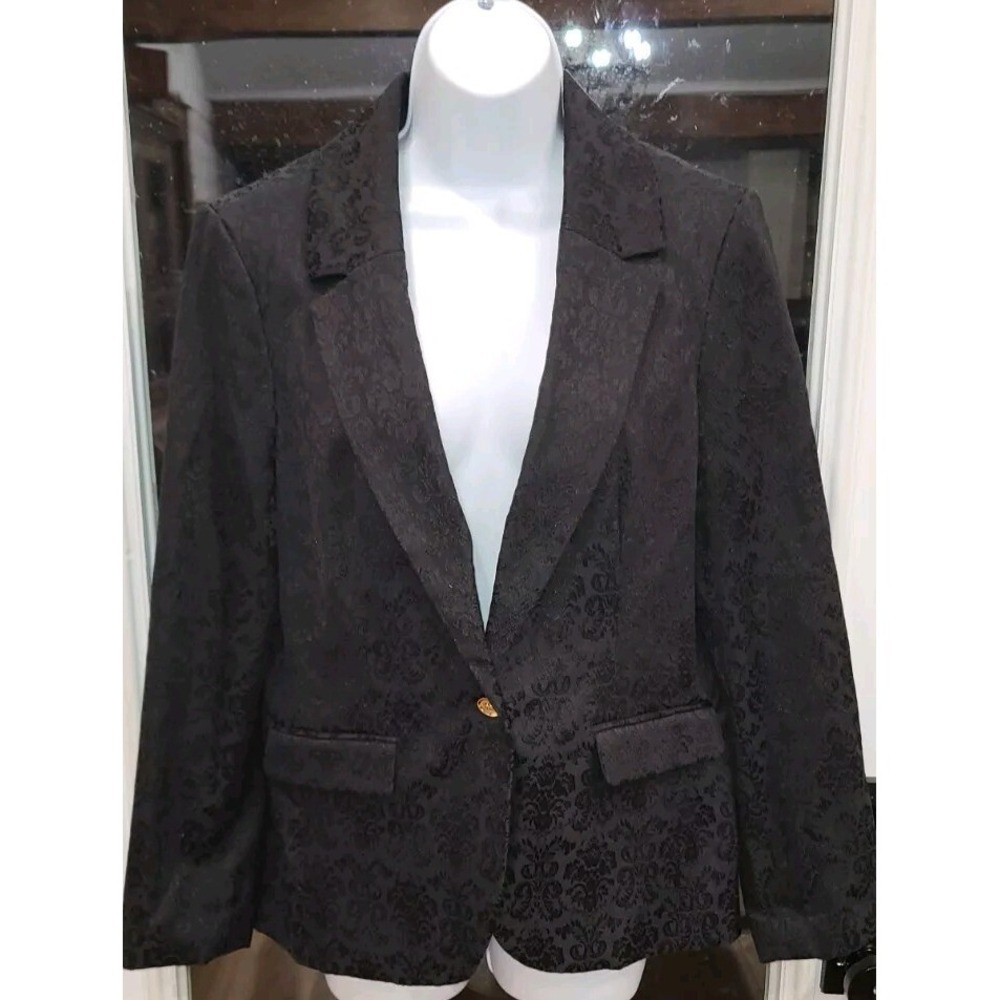 Dana Buchman Paisley Blazer, Black, Size 10, Paisley